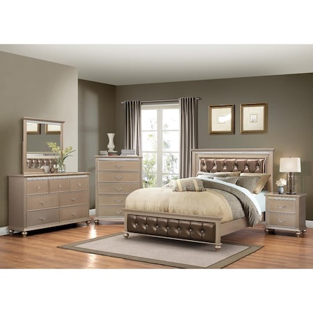 Deluxdesigns 26 x 24 x 17 in. Wood Chest - Champagne DE2433835